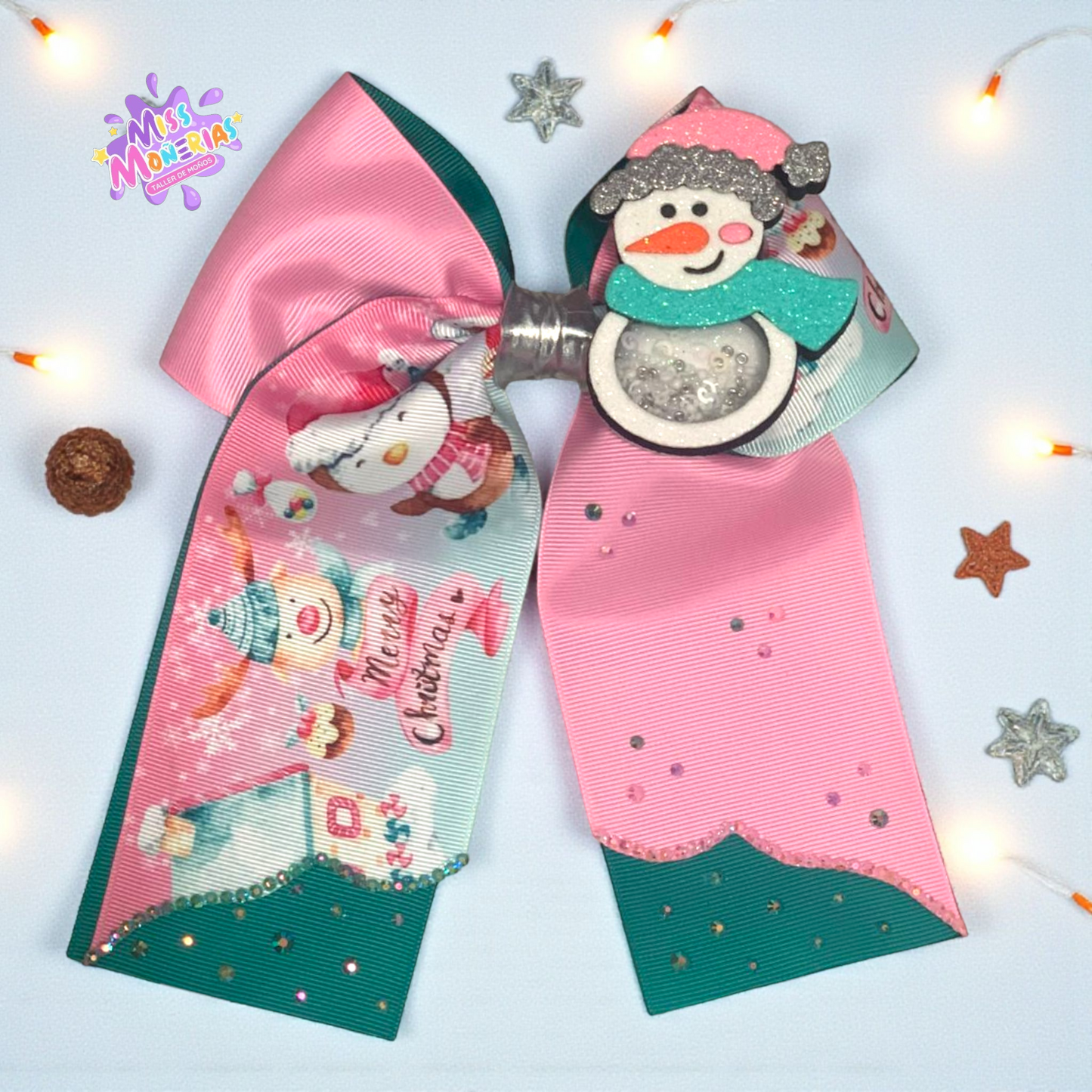 Moño Mediano Muñeco de Nieve