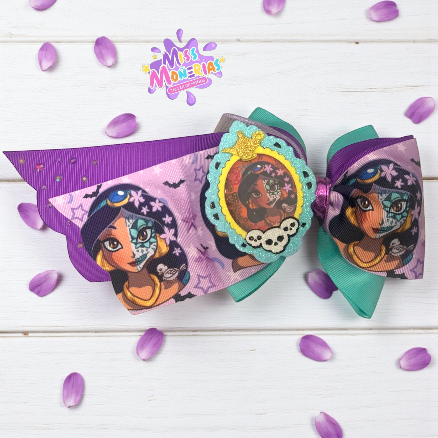 Moño Mediano Jazmín día de Muertos