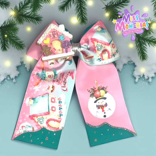 Moño Mediano Navidad Casa Jengibre