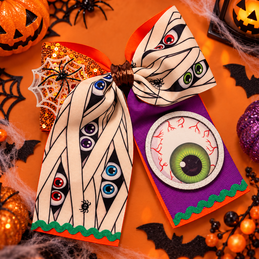 Moño Coletero Mummy Eyes|Halloween
