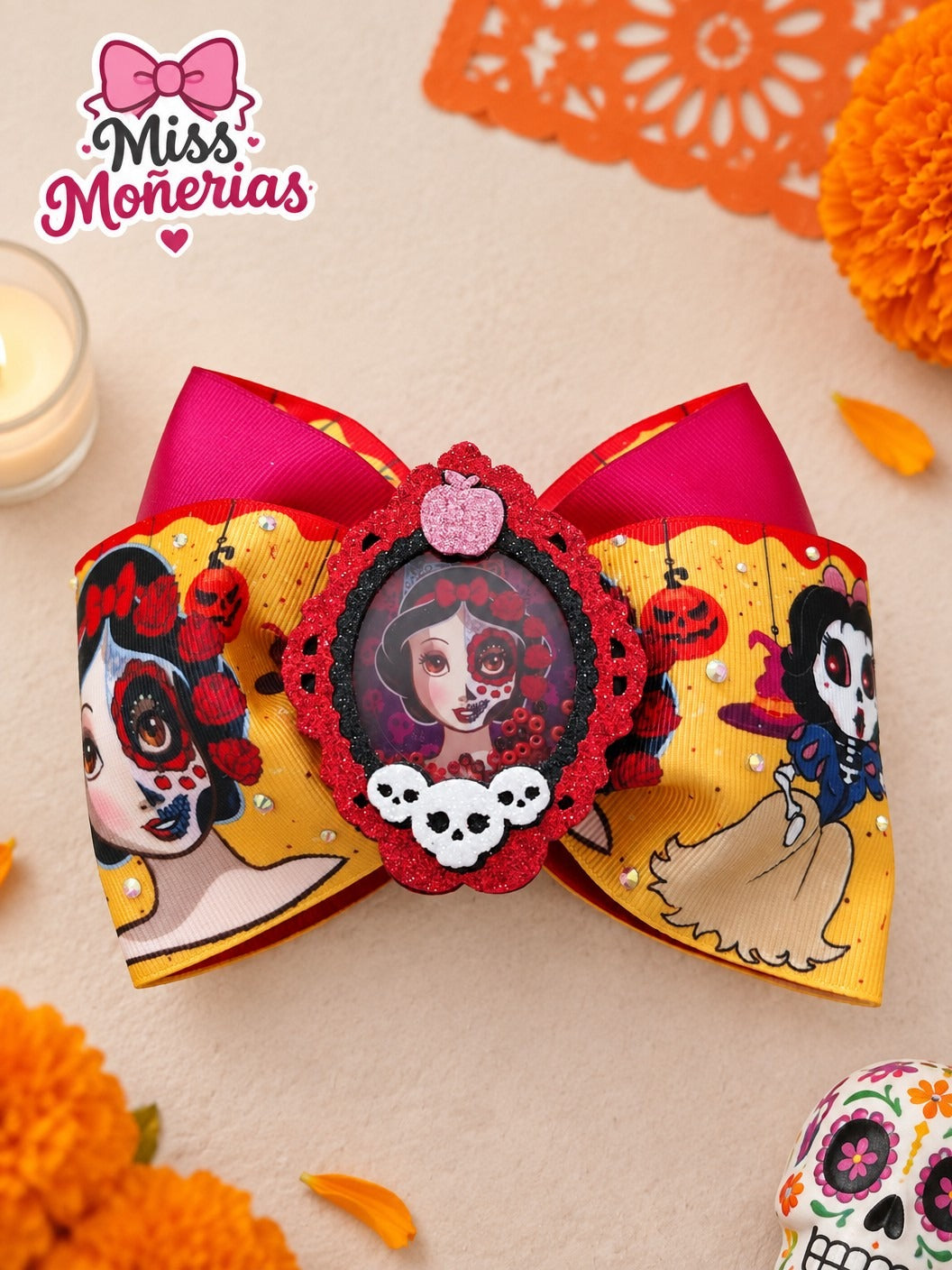 Moño Blanca Nieves | Día de Muertos