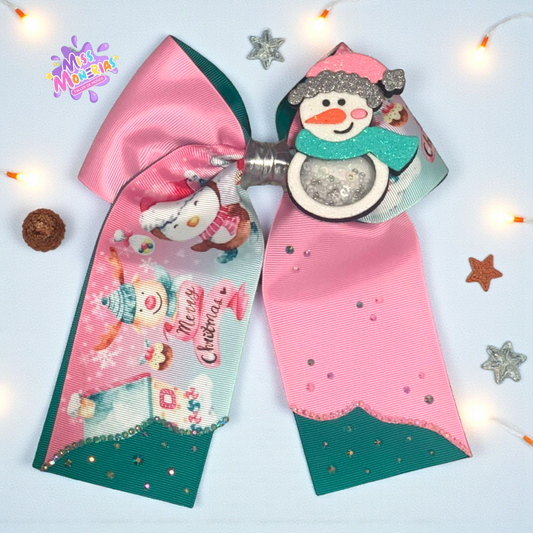 Moño Mediano  Muñeco de Nieve