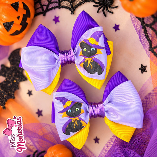 Moño Parcitos Cat Witches | Halloween