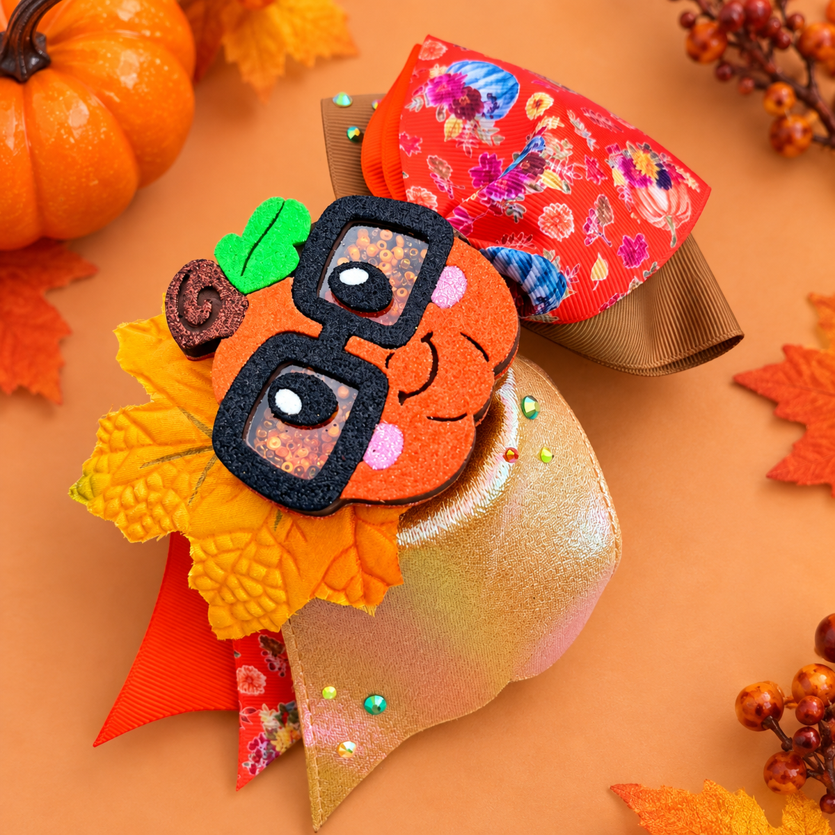 Moño Mediano Pumpkin | Otoño