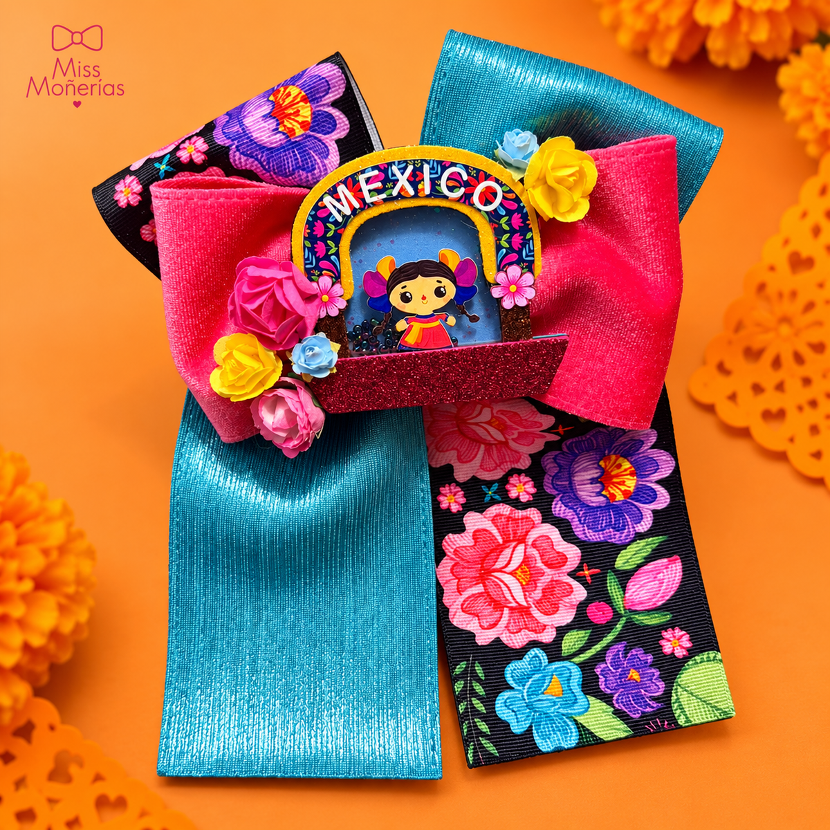 Moño Coletero Frida| Día de Muertos