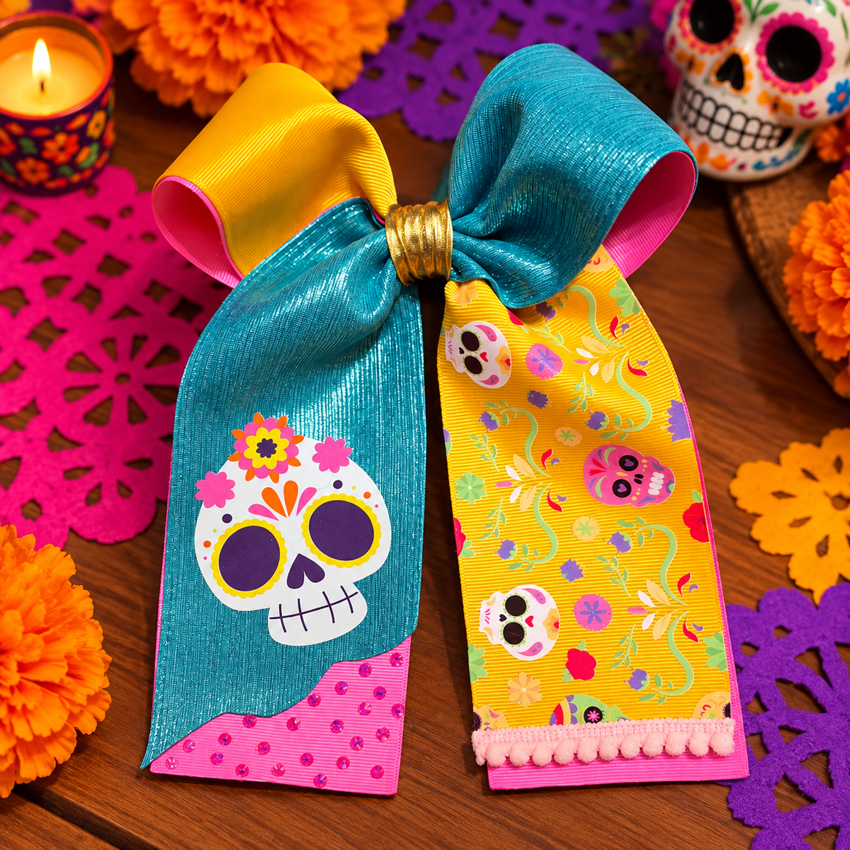 Moño Coletero Huesitos | Día de Muertos