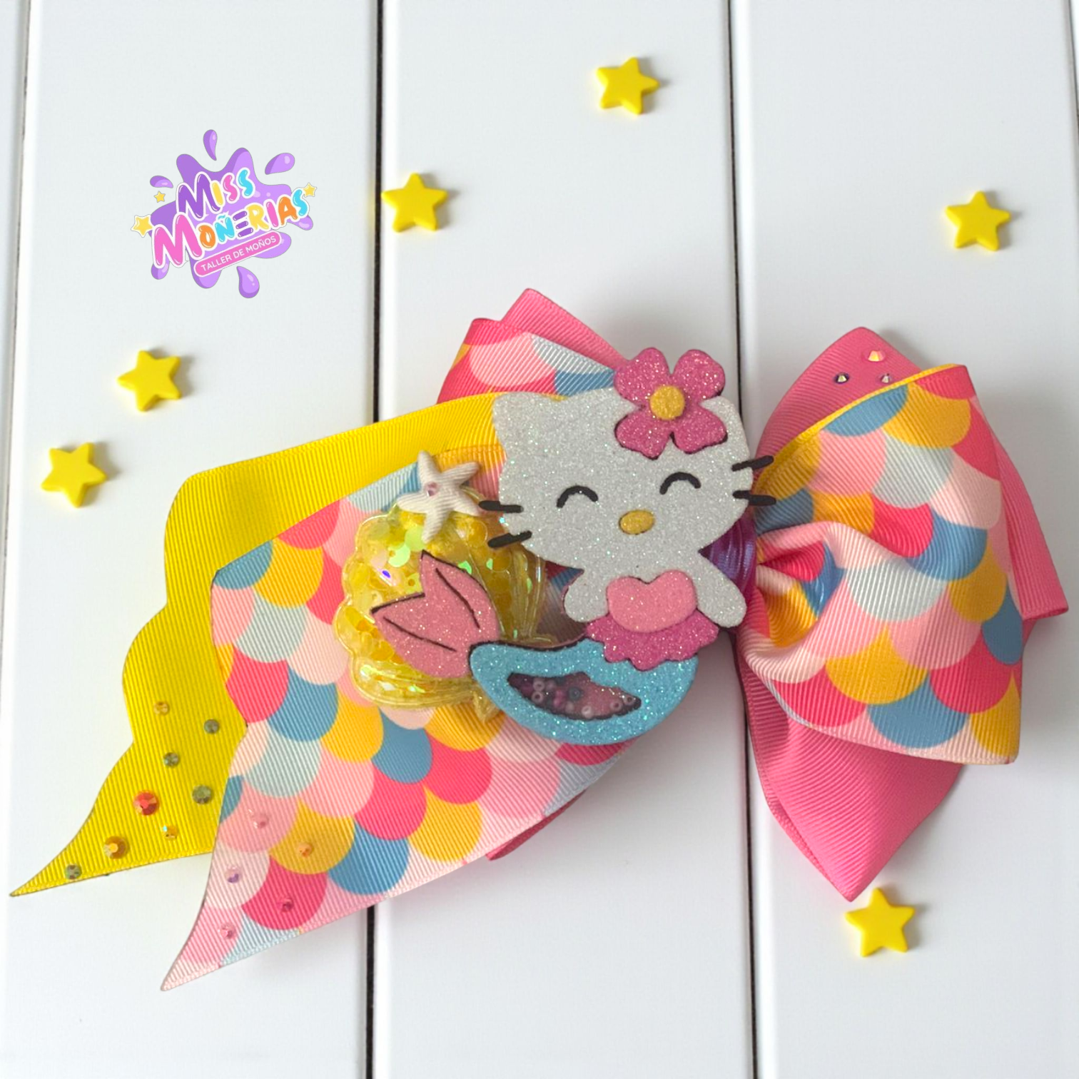 ⭐Moño Mediano Kitty Sirena